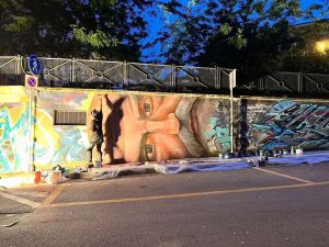 A San Biagio il murale su Palladio dello street artist americano Robert Vargas