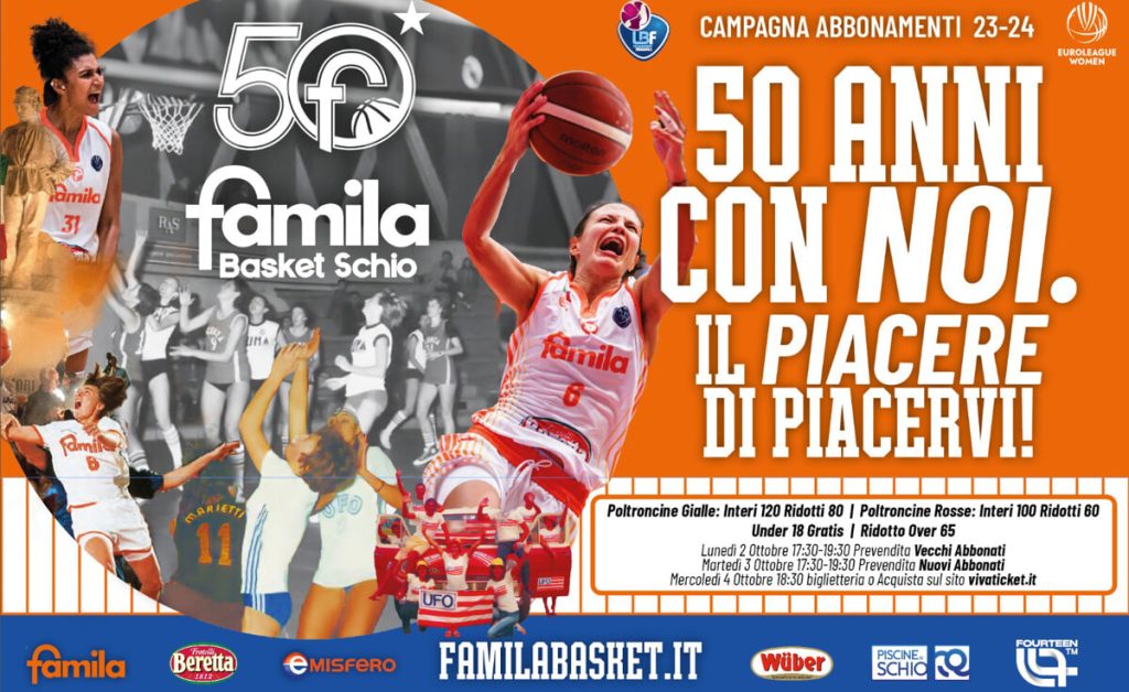 Famila Schio, parte la campagna abbonamenti: prezzi e modalità di acquisto