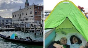 Puoi dormire in gondola davanti a San Marco, lo scherzo a Venezia