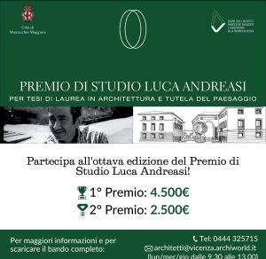 Il bando per l’ottava edizione del Premio di studio Luca Andreasi per l'Architettura