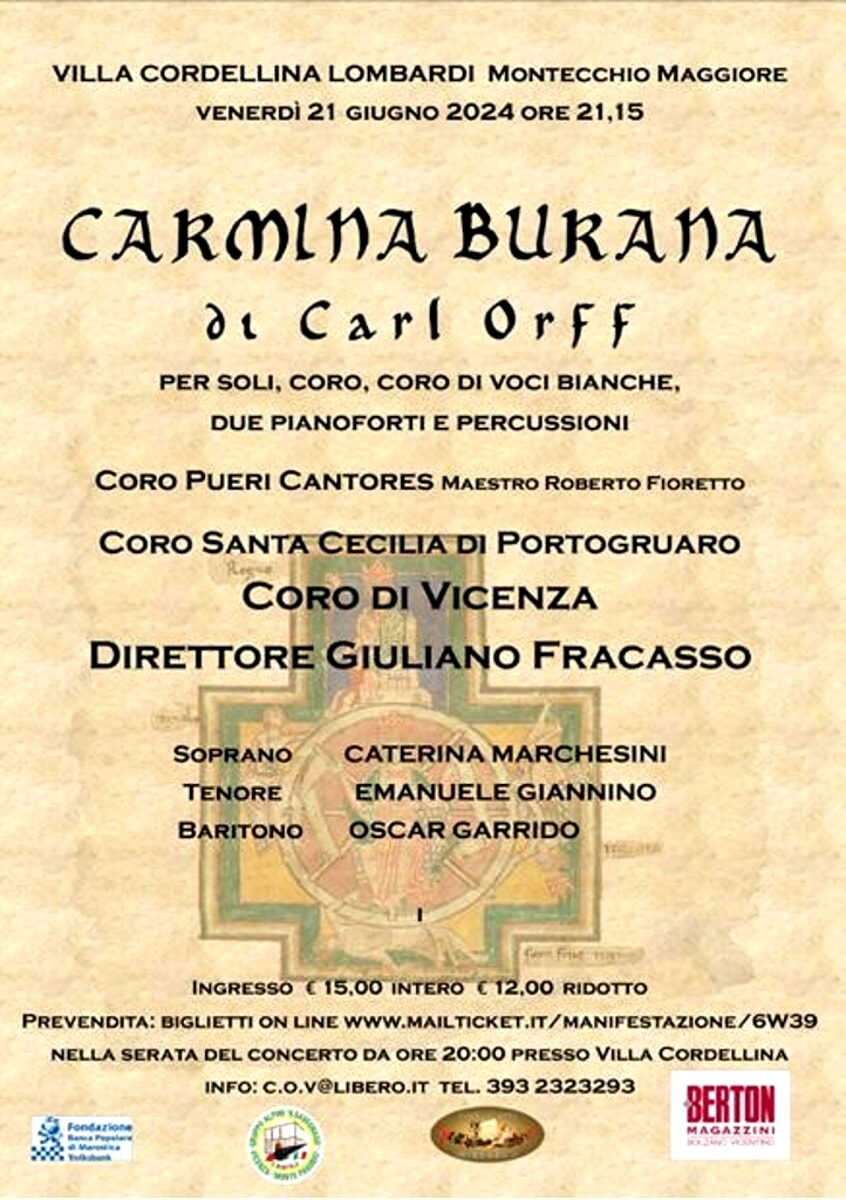 Carmina Burana di Carl Orff per soli, coro, coro di voci bianche, due pianoforti, percussioni