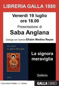 "La signora meraviglia" di Saba Anglana, l'autrice viene presentata da Efraim Medina Reyes