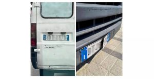 Alla guida di un furgone con la targa "ricostruita", denunciato il conducente