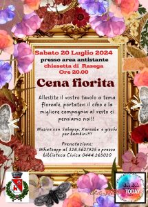Cena fiorita a Rasega