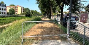 Iniziati i lavori per il nuovo percorso ciclopedonale in via dello Stadio lungo l’argine del Bacchiglione