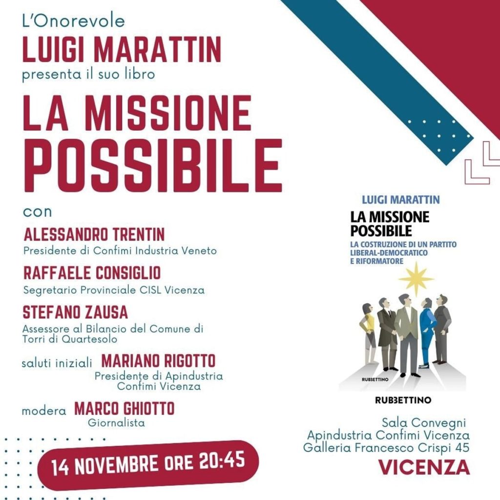 Presentazione del libro "La Missione Possibile" di Luigi Marattin a Vicenza