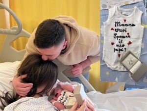 Nascita con proposta di matrimonio: il piccolo Liam fa da "messaggero" a mamma e papà