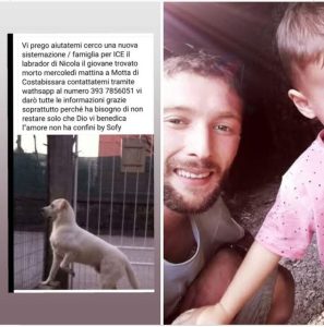 Giovane papà stroncato da un malore, si cerca un padrone per il suo cane