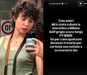 La promessa di Madame per chi l'aiuta a ritrovare l'auto: "Macchina rubata a Milano"